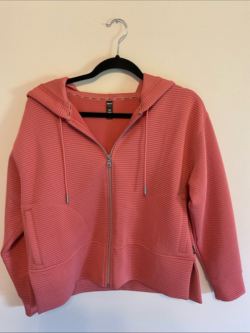DKNY Coral Ribbed Sweatshirt